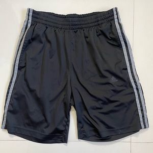 Black & Grey three stripe Adidas gym shorts. Size medium